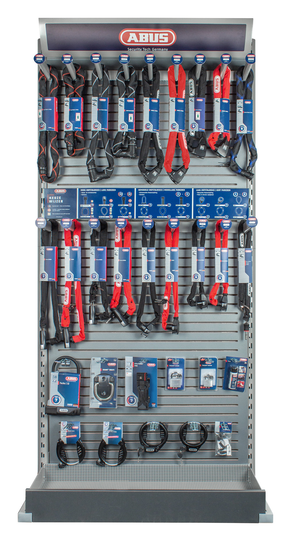 Etagère ABUS avec serrures. Largeur 100cm