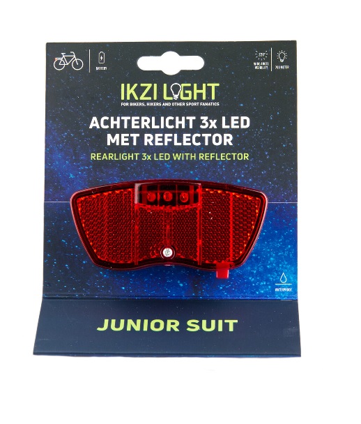 Support de feu arrière IkziLight Junior 3xLED avec réflecteur