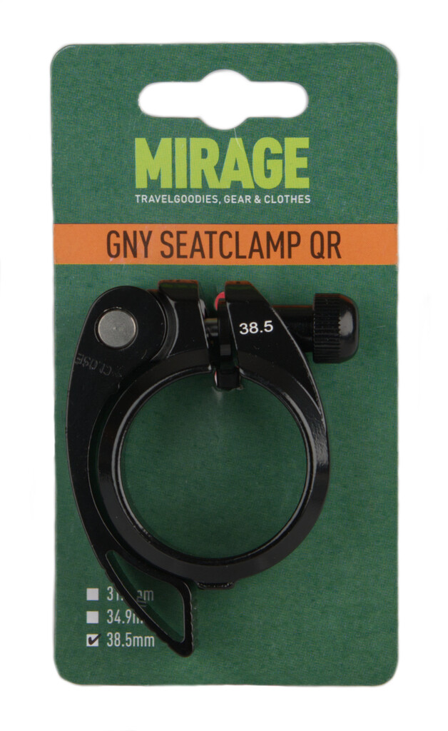Collier de selle Mirage GNY avec serrage rapide, ø38,5 mm, noir