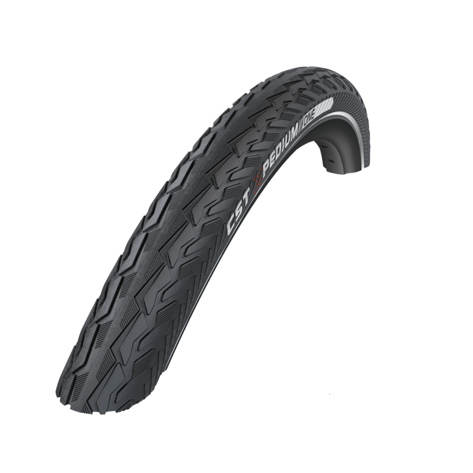 CST Xpedium One, (1mm anti-crevaison) Couleur : Noir avec réflexion latérale,  28x1 5/8x1 3/8,  ETRTO 37-622