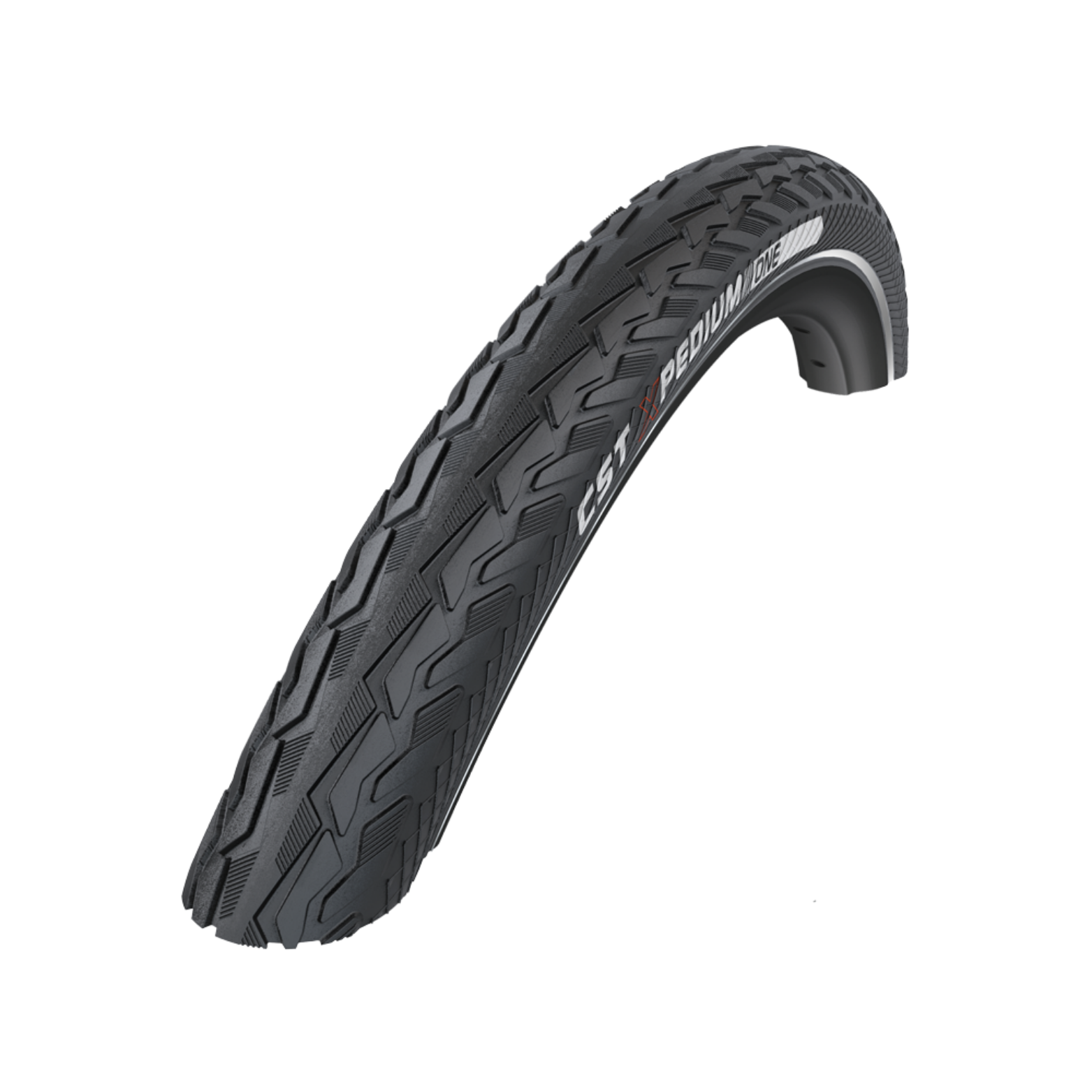 CST Xpedium One (1 mm Pannenschutz) Schwarz mit seitlicher Reflexion. 28x1½ ETRTO 40-635