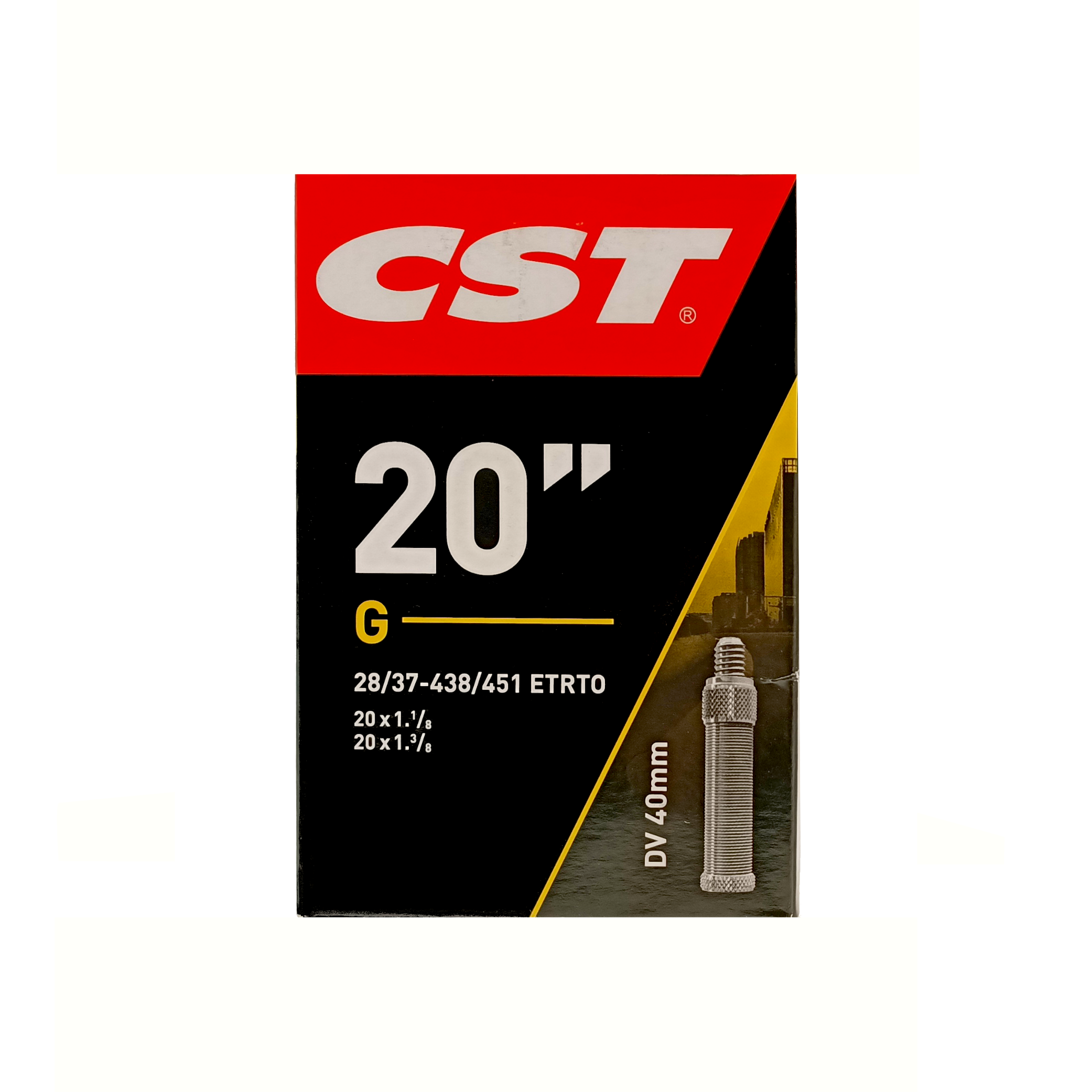Chambre à Air CST 20x1 3/8 ETRTO 28/37-438/451, ValveDunlop Blitz/Holland 40mm