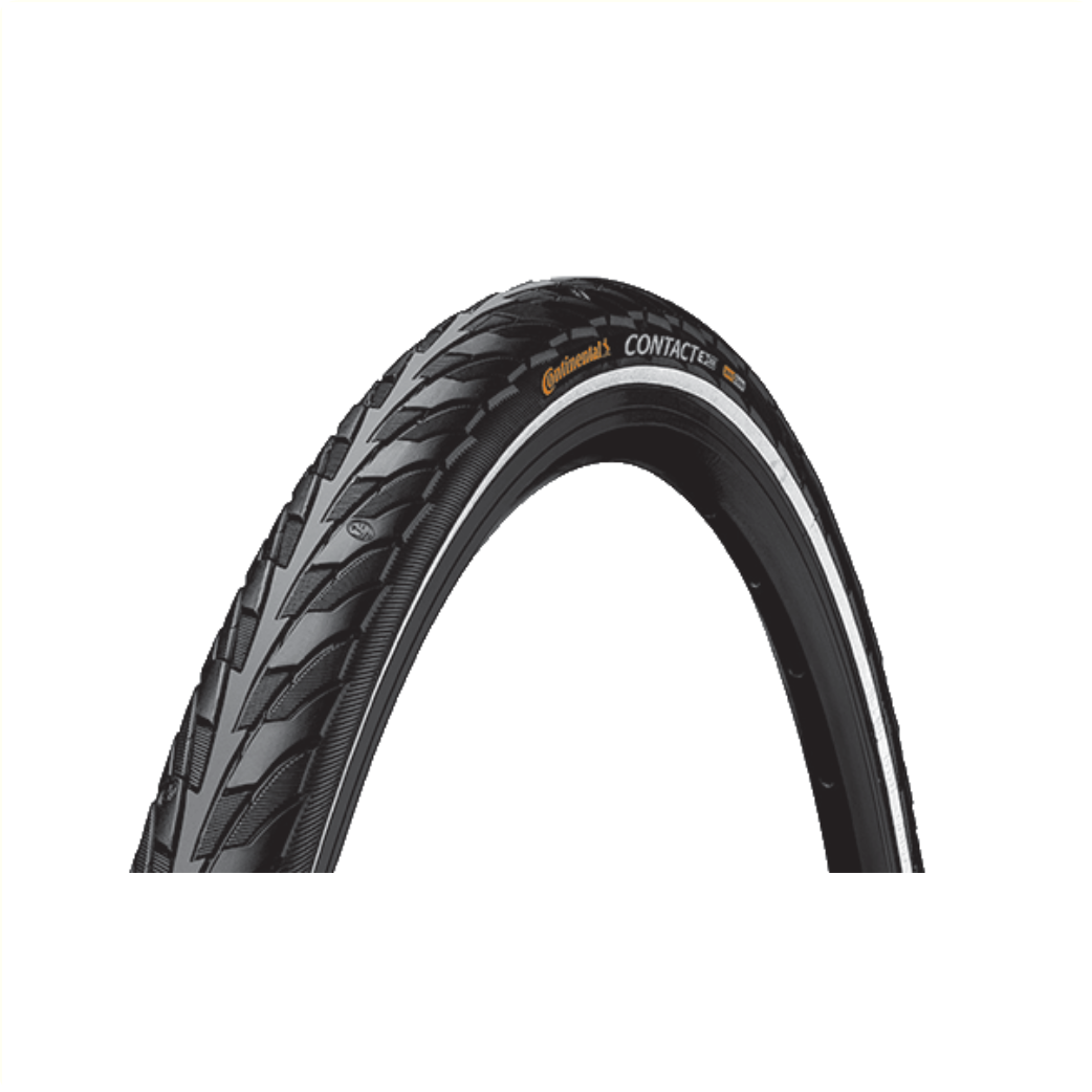 Pneu extérieur Continental Contact, noir avec reflet, 28x1 5/8x1 3/8, ETRTO 37-622 (approuvé E-Bike 25 km/h)