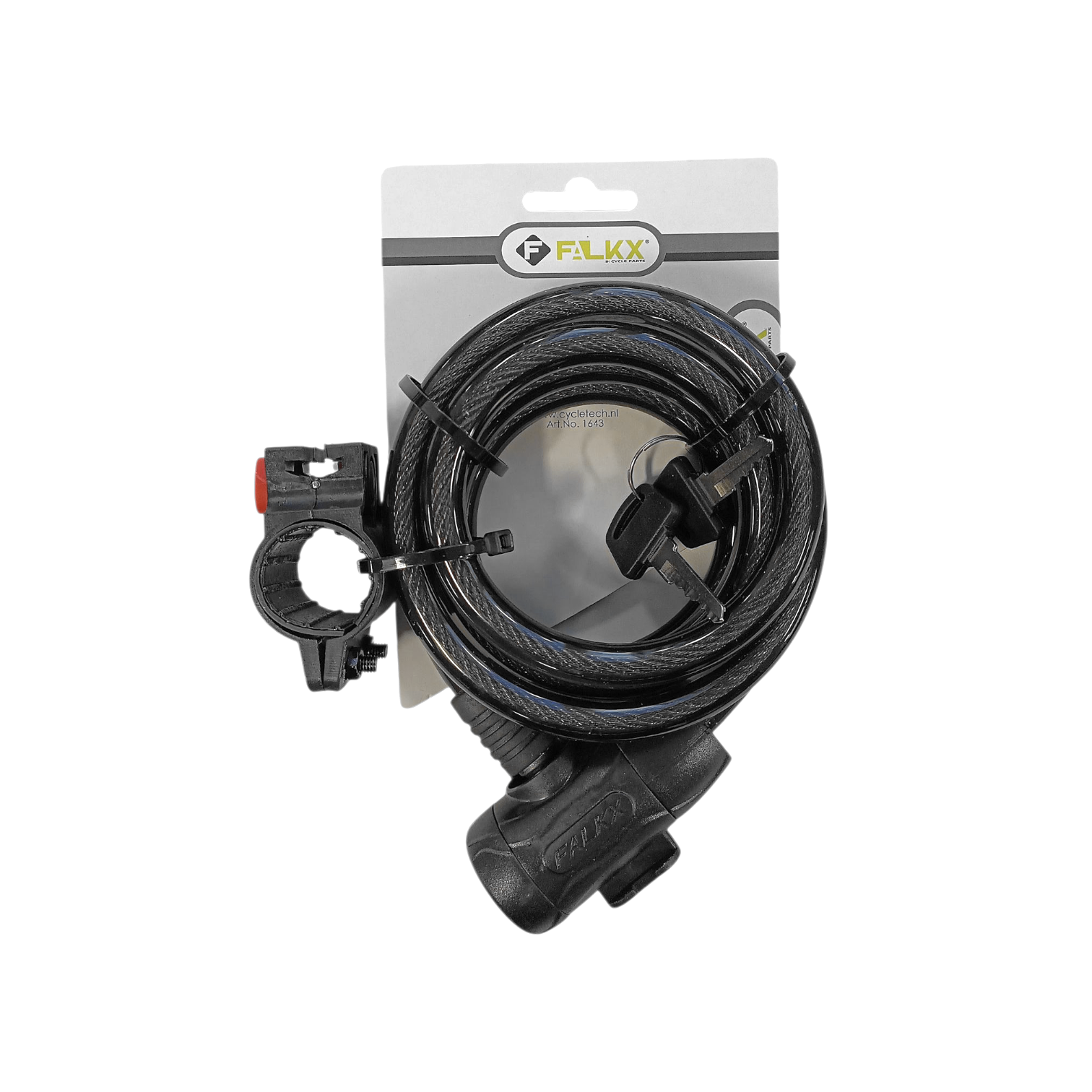 FALKX Câble antivol 12x1800mm noir