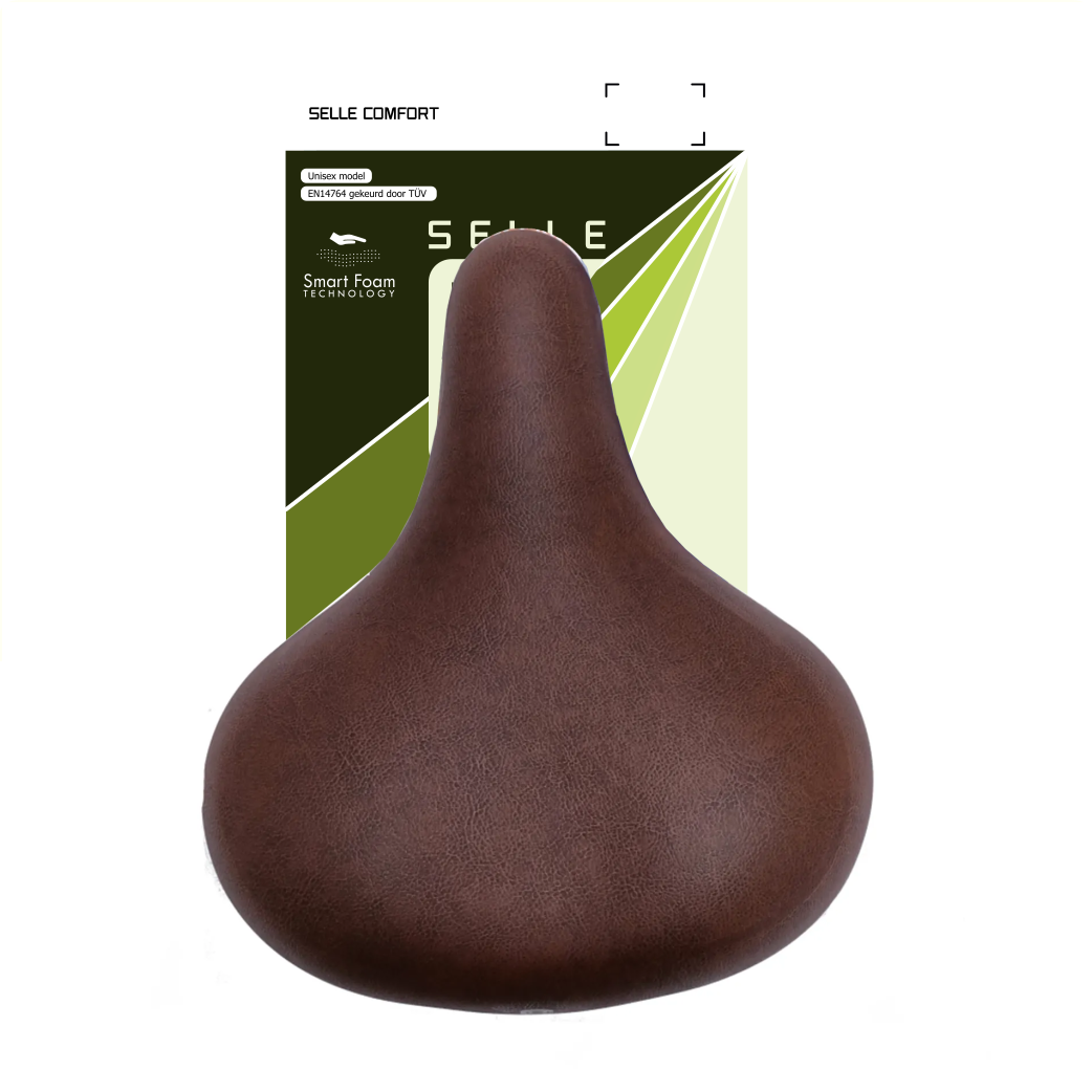 Selle Selle Comfort Retro Medium marron. Avec technologie de mousse intelligente, sans sangle de selle
