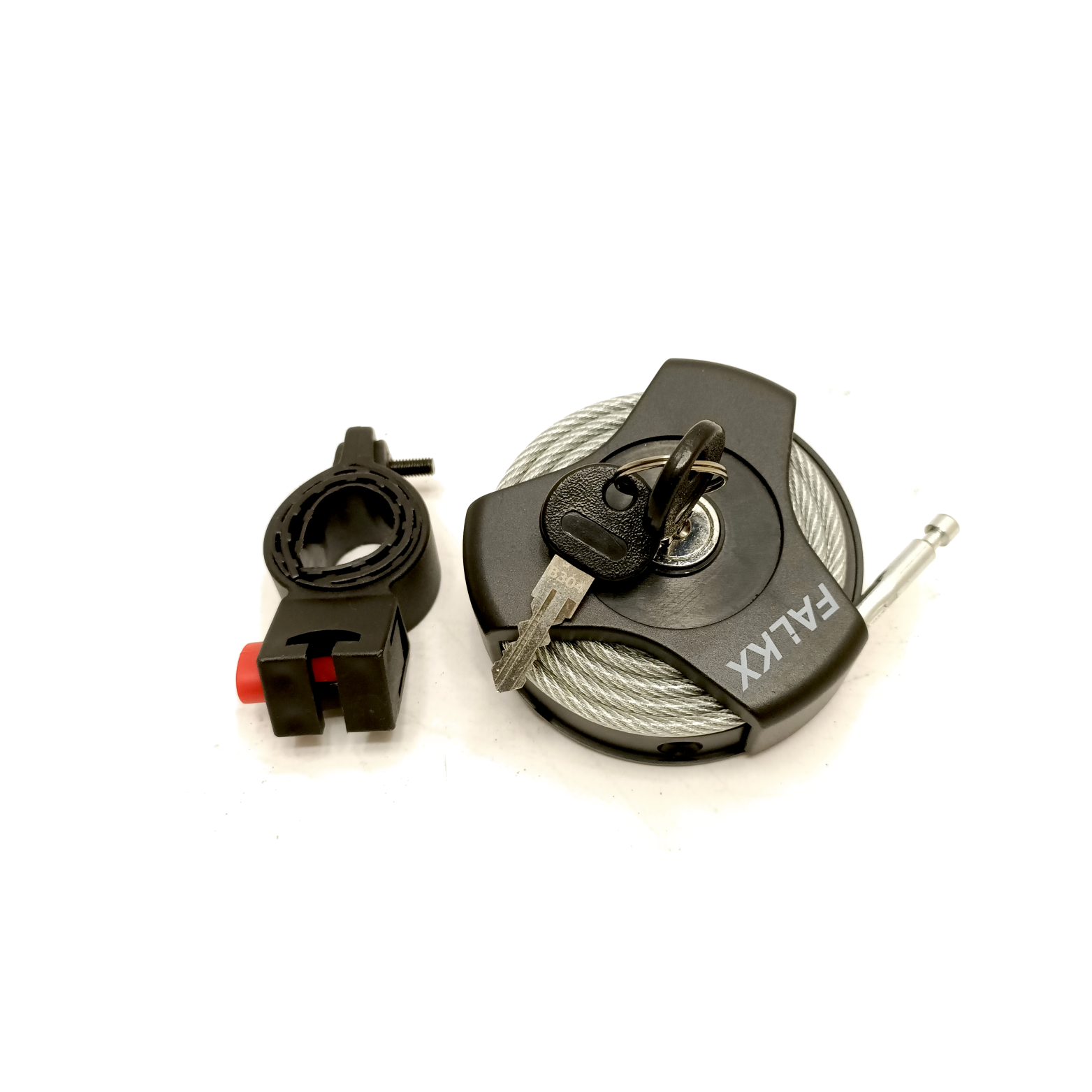 Serrure à enroulement multifonction FALKX. Câble 100 cm x 4 mm, noir