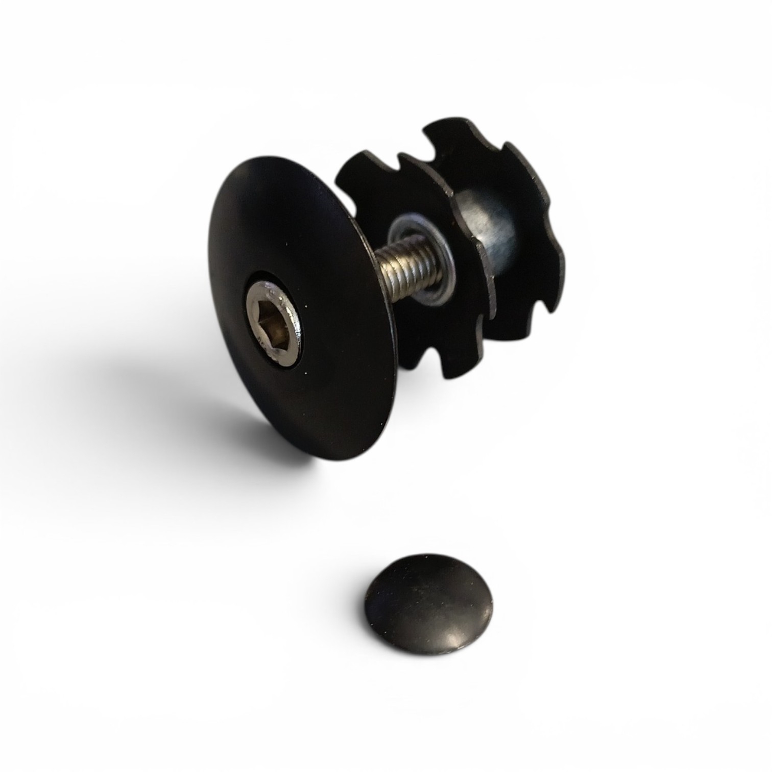 Bouchon d'expansion A avec capuchon supérieur 1 1/8", noir