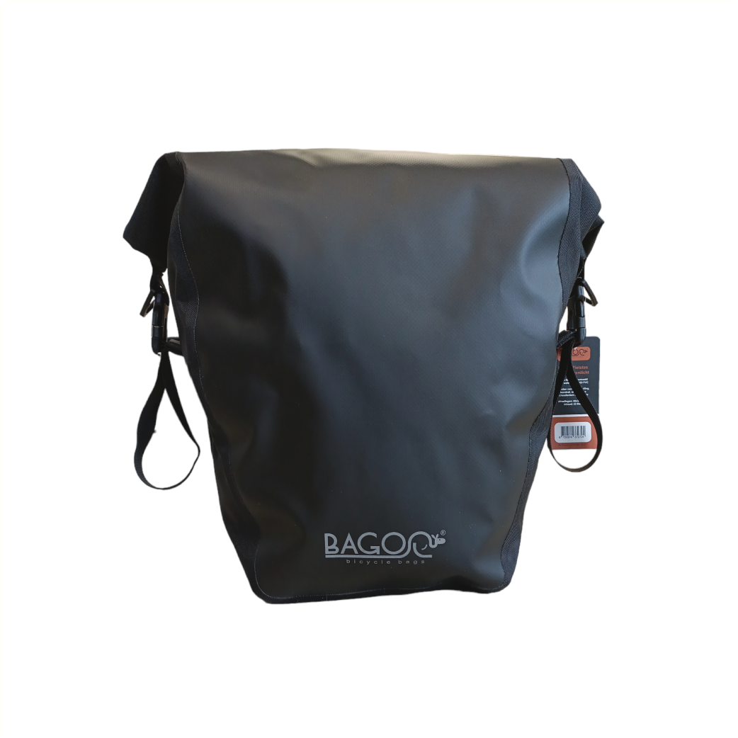 Sacoche de vélo simple Bagoo Bisonyl noir. capacité 22 litres