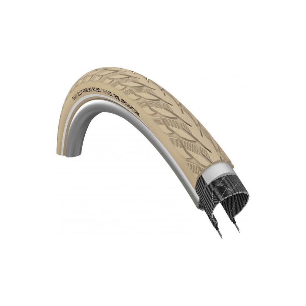 Schwalbe Delta Cruiser Plus (Protection anti-crevaison) Twinskin, Crème avec reflet, 28x1.40,  ETRTO 37-622