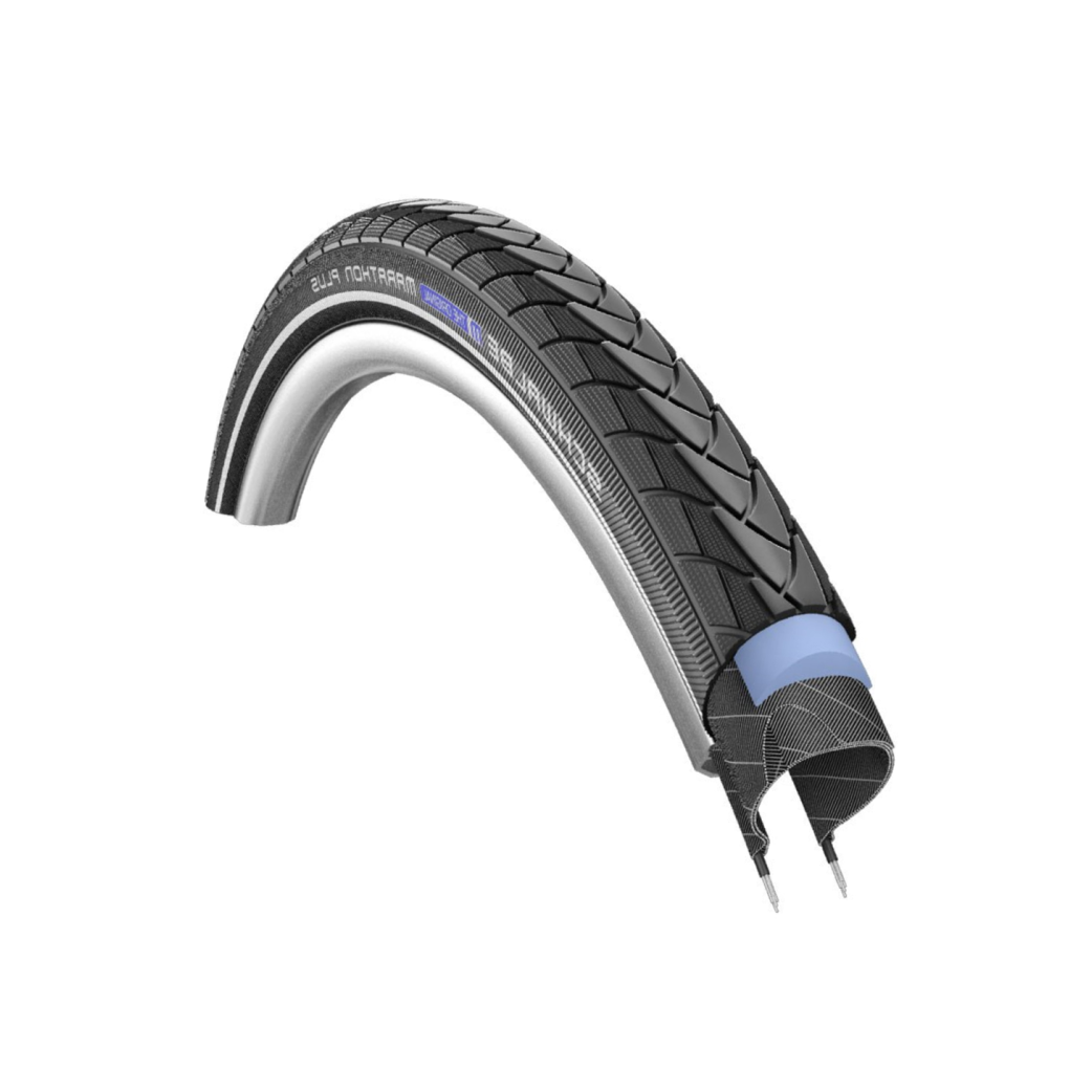 Schwalbe Marathon plus smartguard (couche anti-crevaison 5 mm), noir avec réflexion, 28x1½, ETRTO 40-635