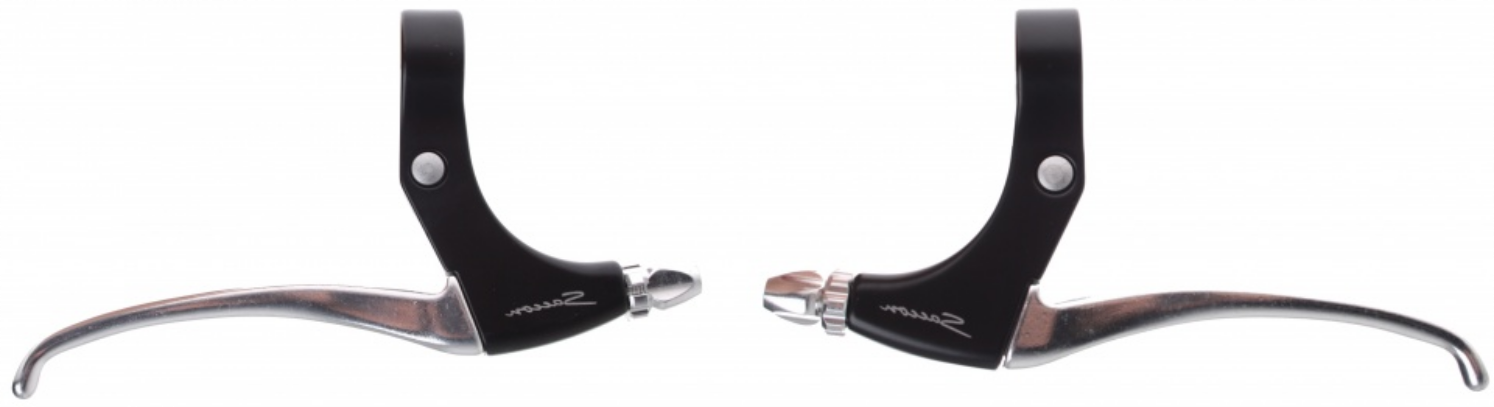 Jeu de leviers de frein Saccon, aluminium. adapté au frein à rouleaux. Noir argent