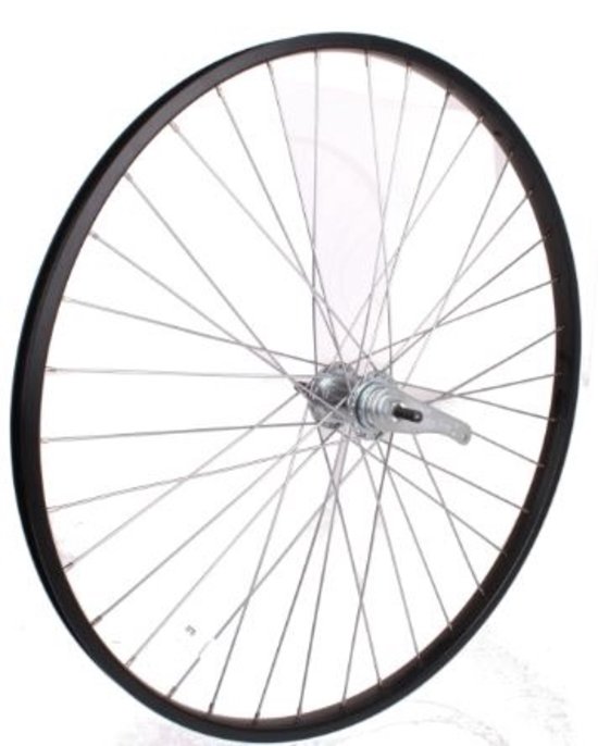 Rear wheel 28x1 5/8x1 3/8 KT brake hub, black aluminum rim