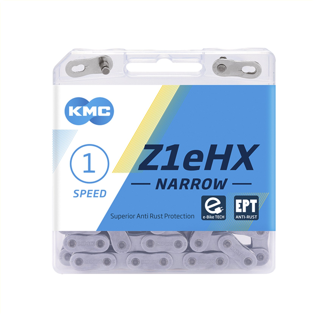 Chaîne KMC Z1eHX EPT étroite 1/2x3/32, antirouille, 128 L mono vitesse