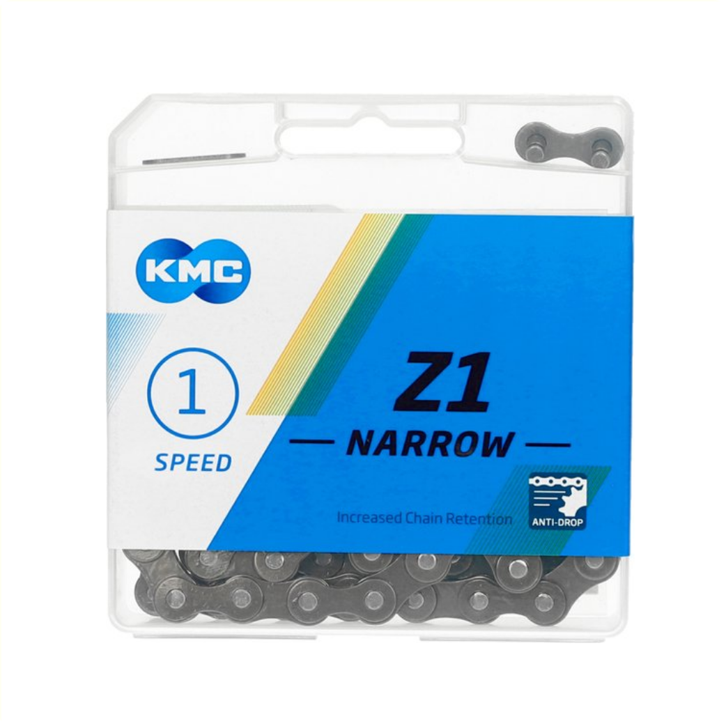 Chaîne KMC Z1 étroite 1/2x3/32, 7.3mm, 112L simple vitesse marron