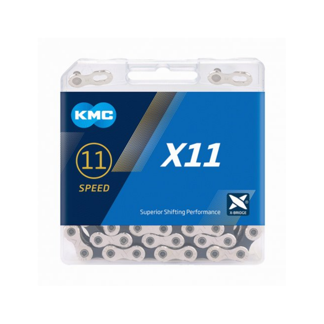 Chaîne KMC X11 argent/noir, 1/2x1128, 11 vitesses