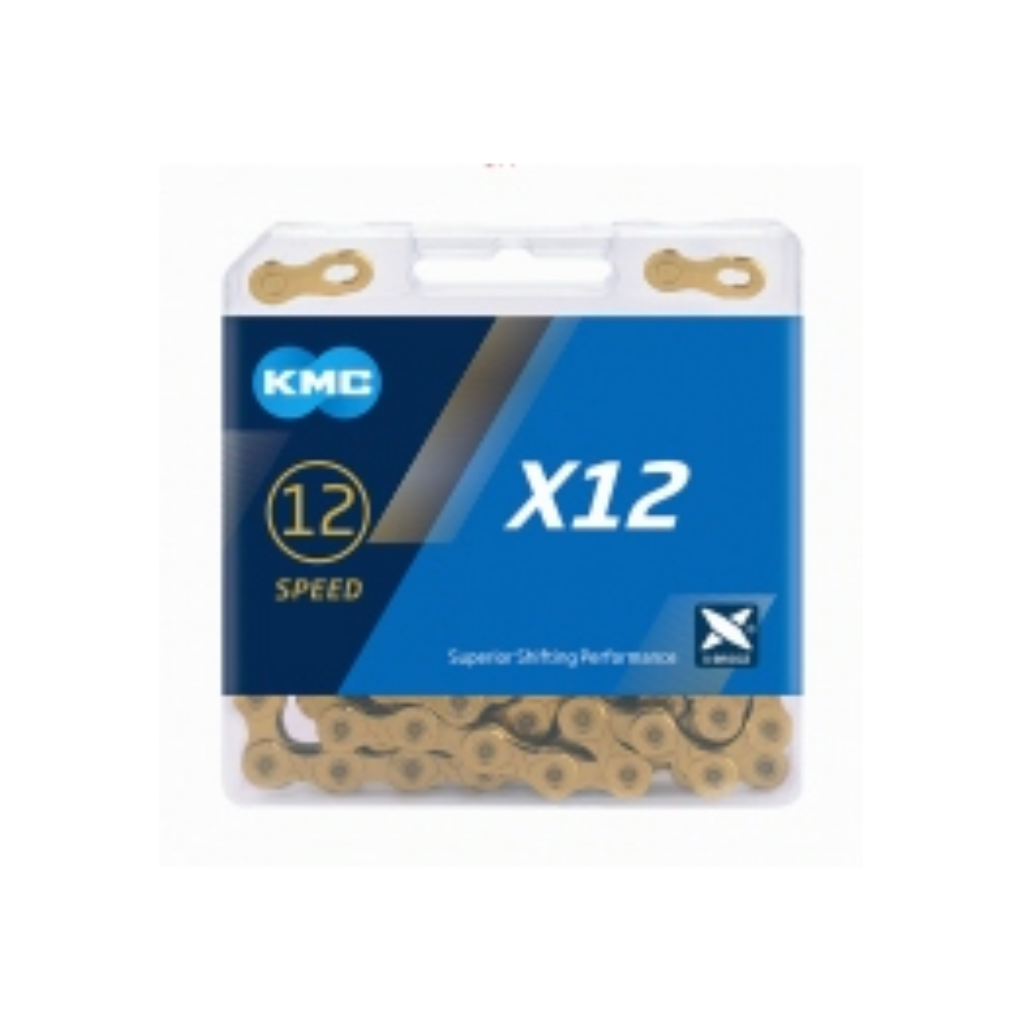 Chaîne KMC X12 GOLD, Ti-Ni, 1/2x1128, 5.2mm, 126 L 12 vitesses