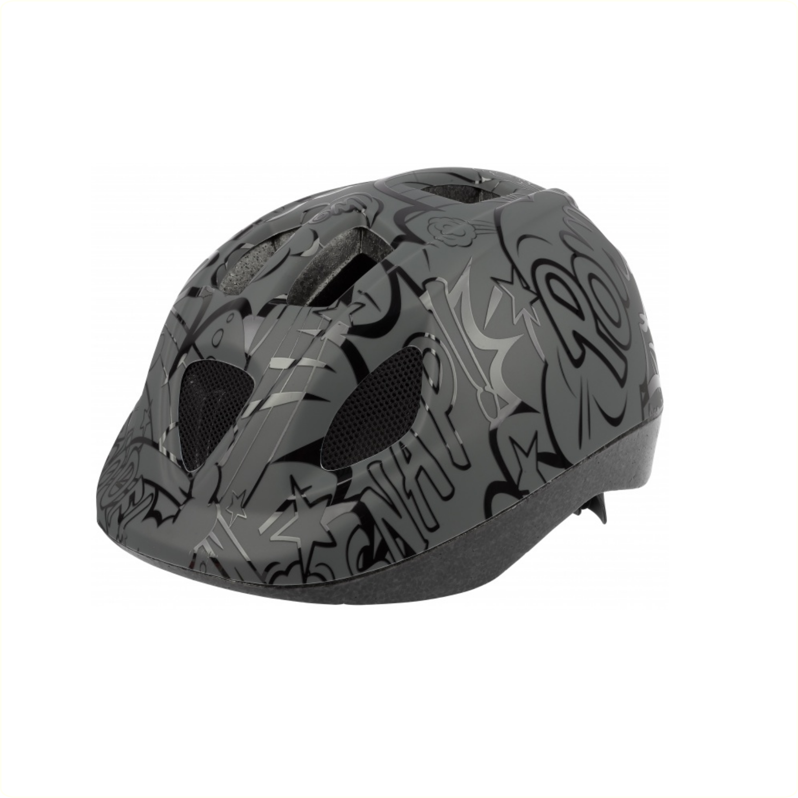 Casque enfant Polisport D.B. Des ballons. taille : XS (46/53 cm), couleur : gris/noir