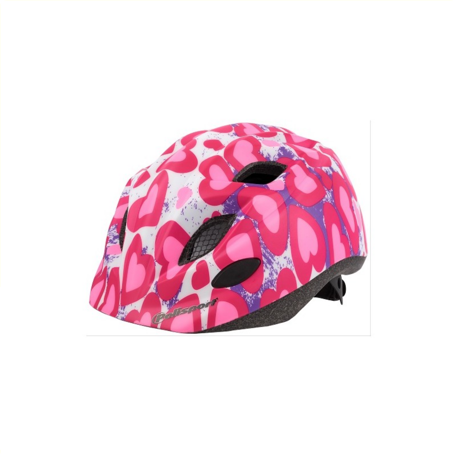 Casque pour enfants Polisport Glitterhearts. taille : S (52/56 cm), couleur : rose