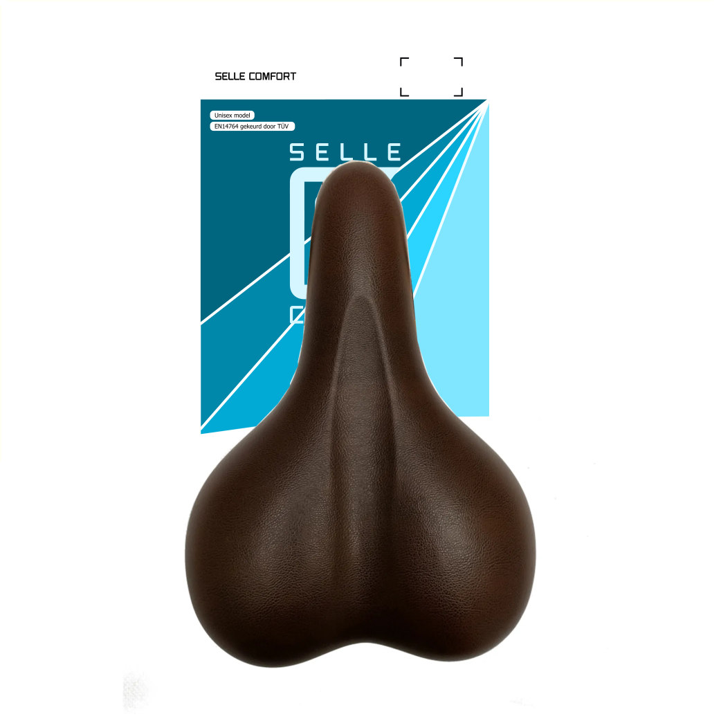 Selle Comfort gel marron de selle, sans sangle de selle