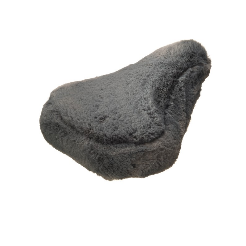 Tapis de selle en peau de mouton gris