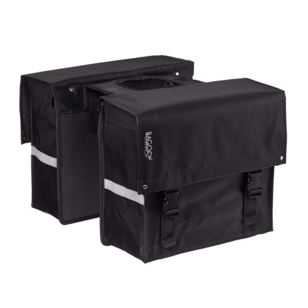 Sacoche vélo double Bagoo Bisonyl noir capacité 34L