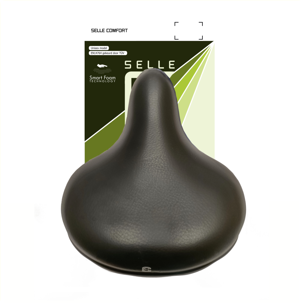 Selle Confort Selle Rétro XL. Avec technologie de mousse intelligente, sans nœud coulant.