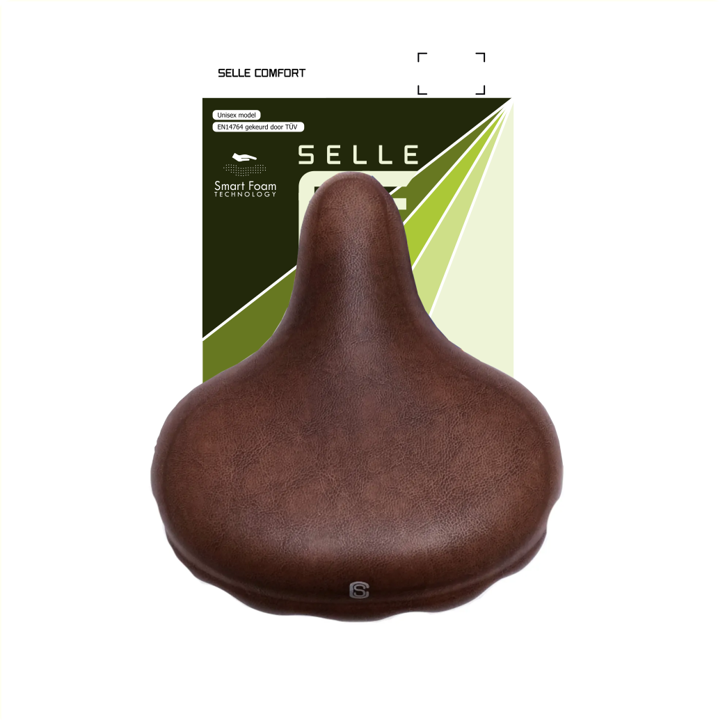 Selle Comfort Zadel Retro XL Bruin. Met smart foam techniek, zonder zadelstrop