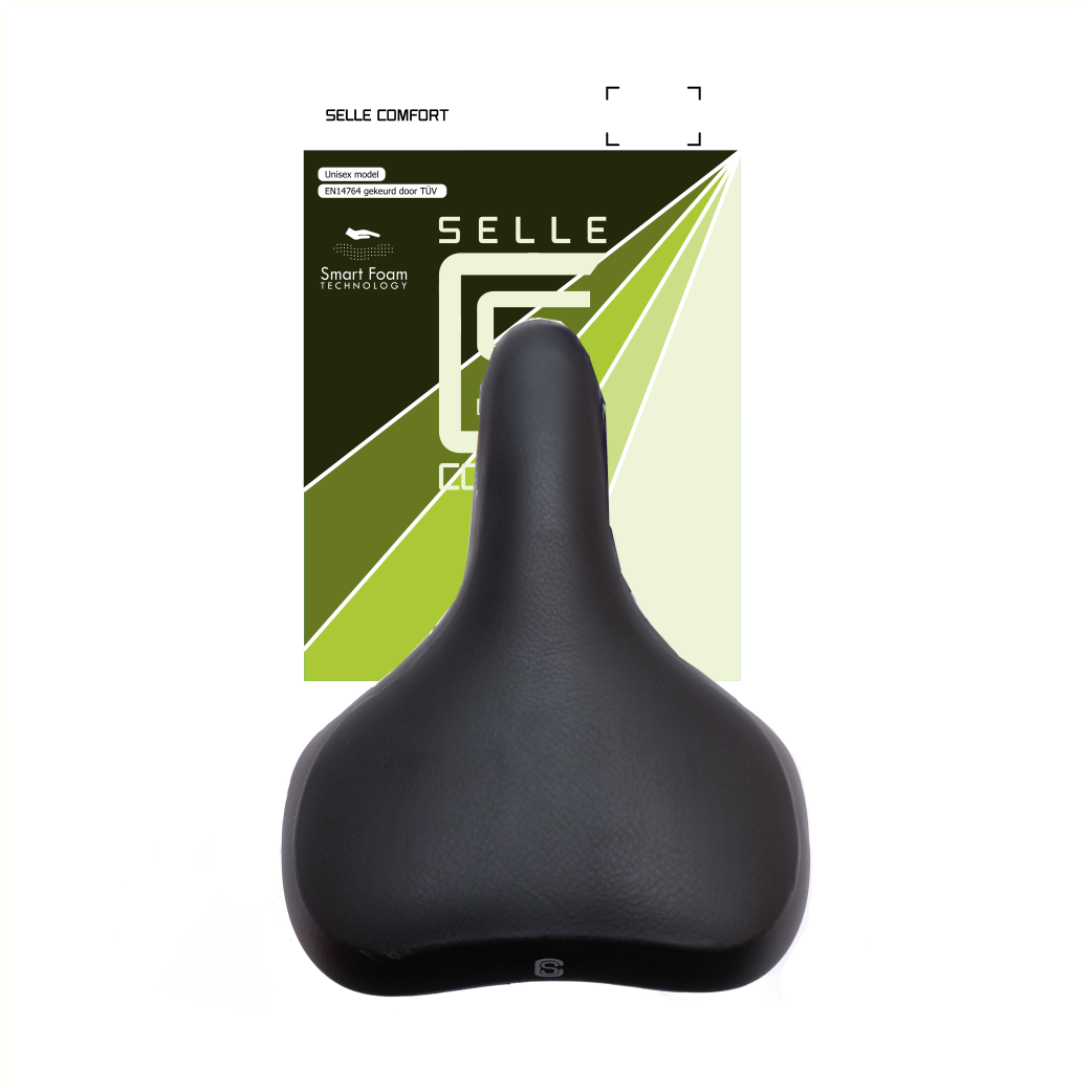 Selle Comfort saddle Pure with Smart Foam technology. Black, without saddle strap