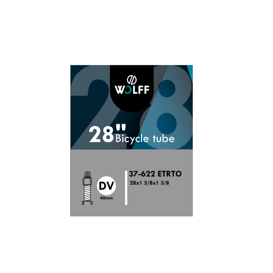 Chambre à air WOLFF 28x1 3/8 ETRTO 37-622, Valve : valve hollandaise 40mm