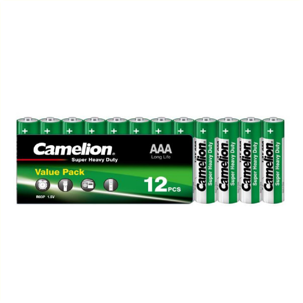 Piles Camelion AAA zinc-carbone par 12 pièces