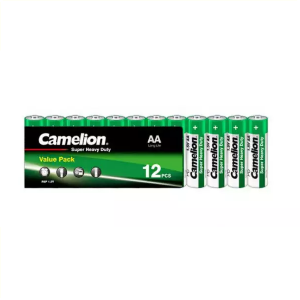 Piles Camelion AA zinc-carbone par 12