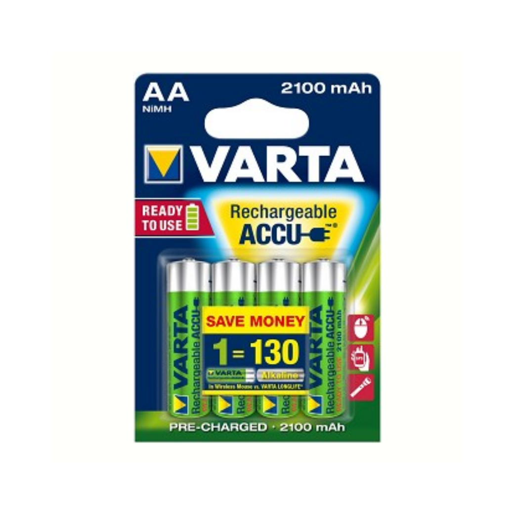 Piles rechargeables Varta AA NIMH 800mA Ready2Use par 4
