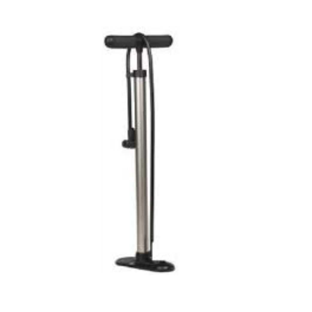 FALKX Silber Air bicycle pump classic silver. Suitable for all valves