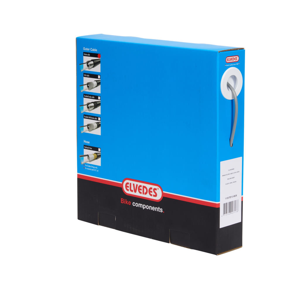 Elvedes câble extérieur de frein doublure en téflon, 30 mètres en boîte, 5 mm argent