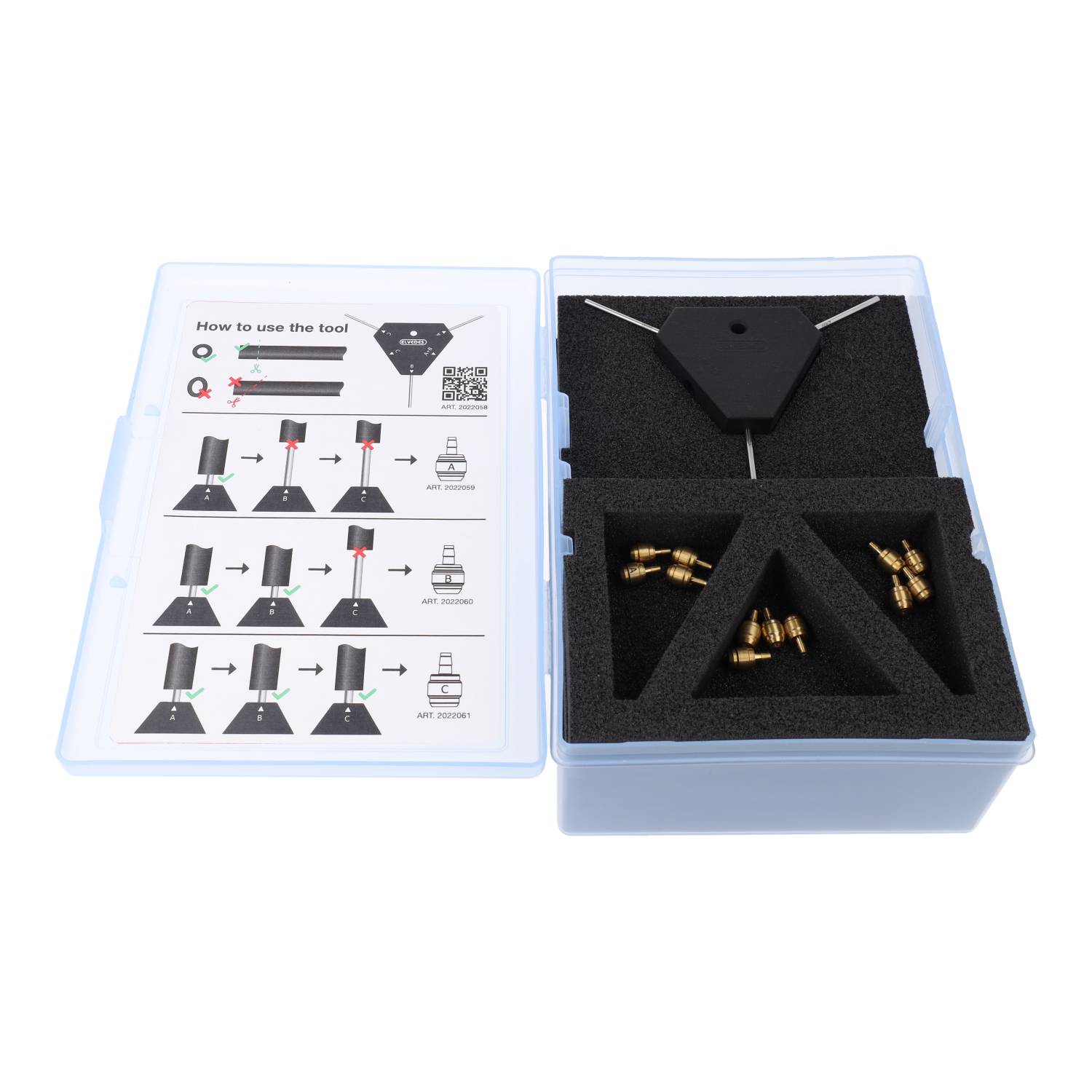 Kit de mesure de conduites de frein Elvedes avec inserts universels