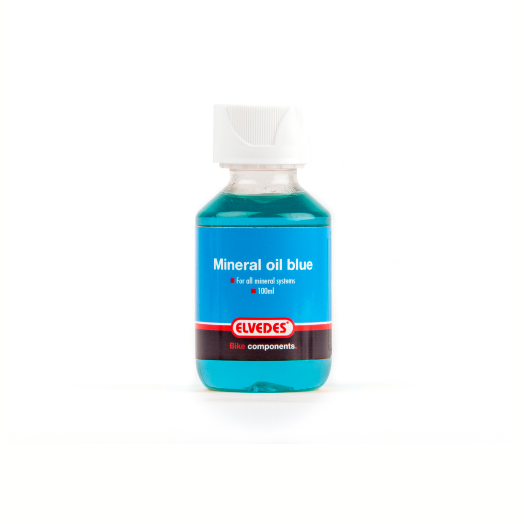 Huile minérale Elvedes pour tous les systèmes de freinage minéraux. Flacon 100ml. Couleur bleue