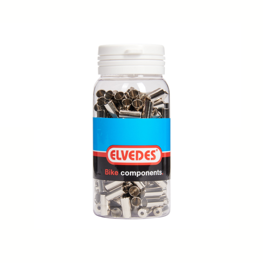 Embouts de câble en laiton CNC Elvedes 5 mm. 200 pièces dans un pot
