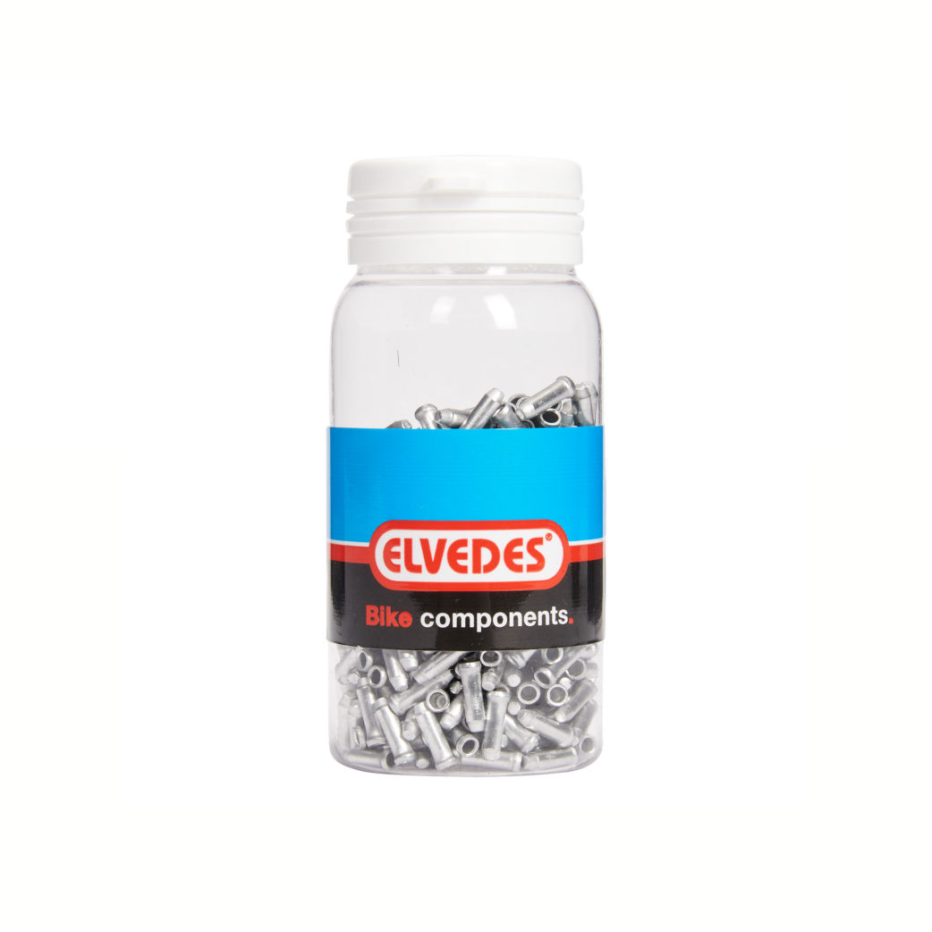 Capuchon anti-effilochage en aluminium Elvedes. diamètre 2,3 mm, 500 en pot