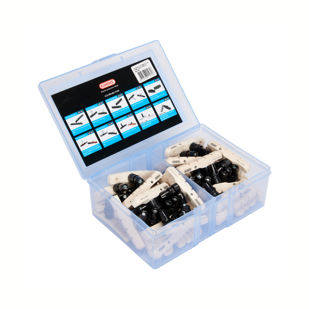 Plaquettes de frein Elvedes blanches V-brake, par 25 paires