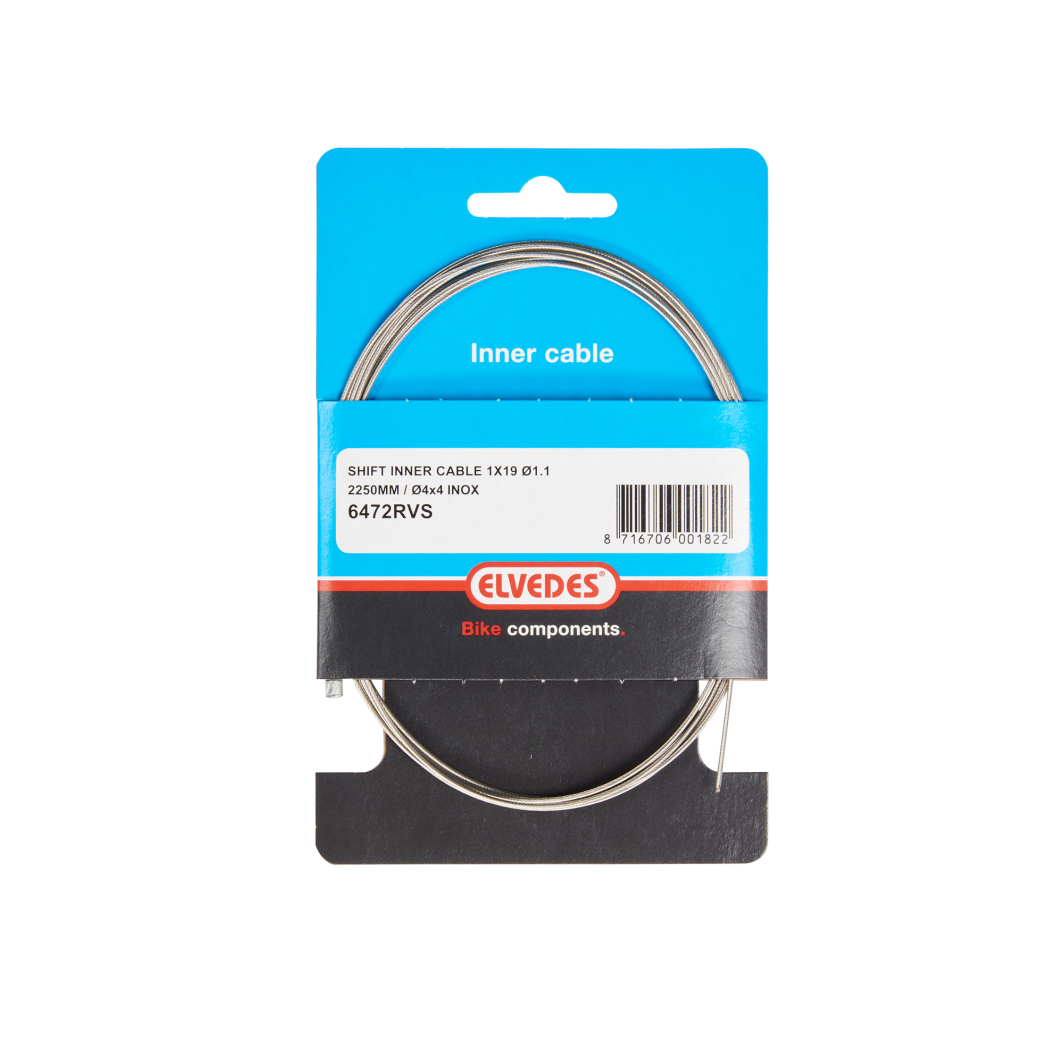 Elvedes Link Câble intérieur 2250mm 1×19 fils inox Ø1,1mm avec N-nipple Ø4×4