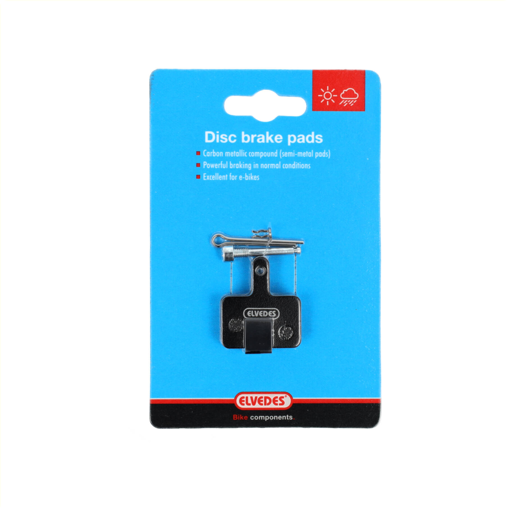 Plaquettes de frein à disque Elvedes Metaal Carbon E-Bike, pour, entre autres. Shimano BR-M375 par paire