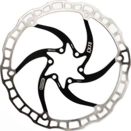 Disque de frein monobloc Elvedes LX18 ø180 mm 112 g avec 6 vis de disque de frein noires