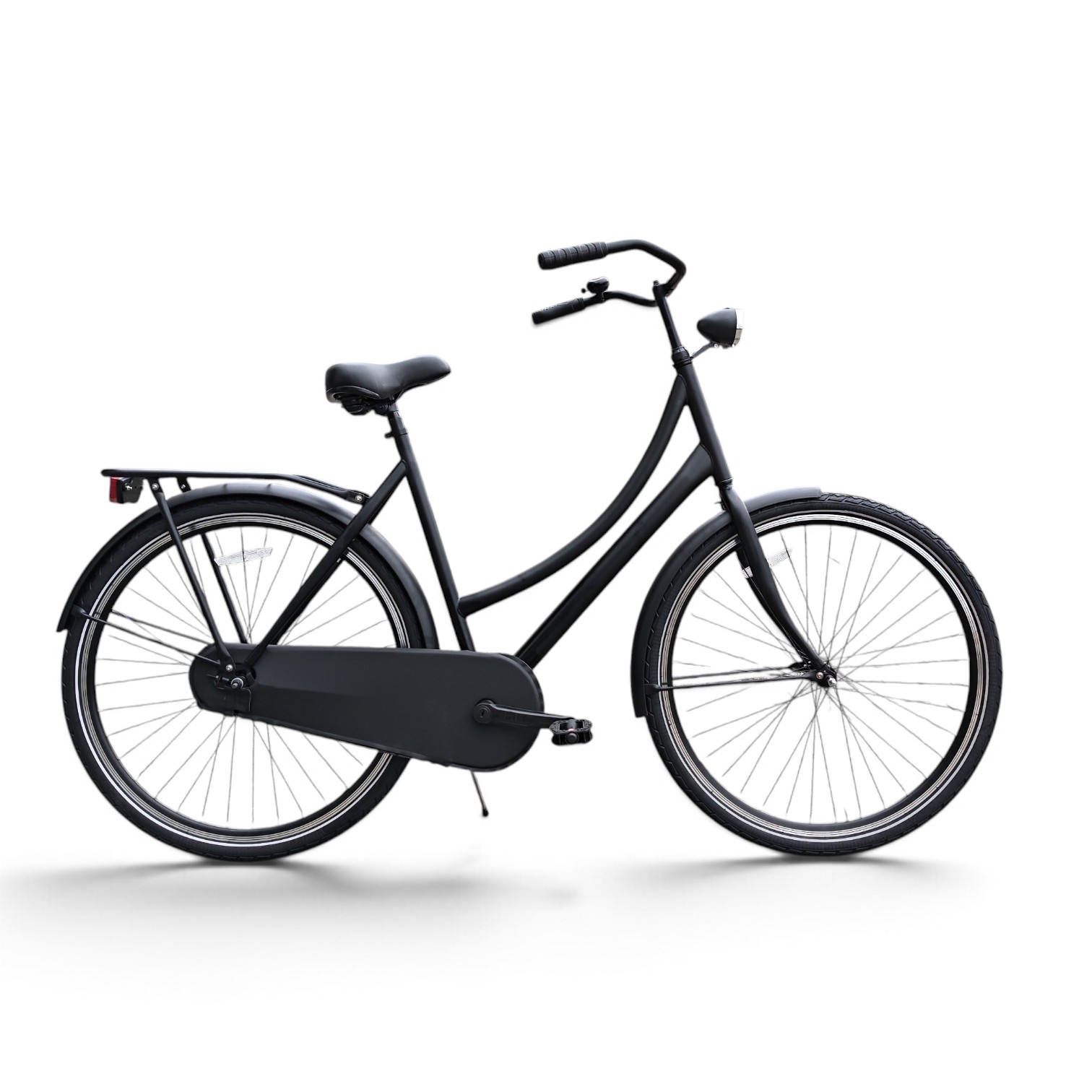 Vélo d'exportation 28". 57cm, cadre en acier, moyeu de frein, éclairage, 85% assemblé en carton