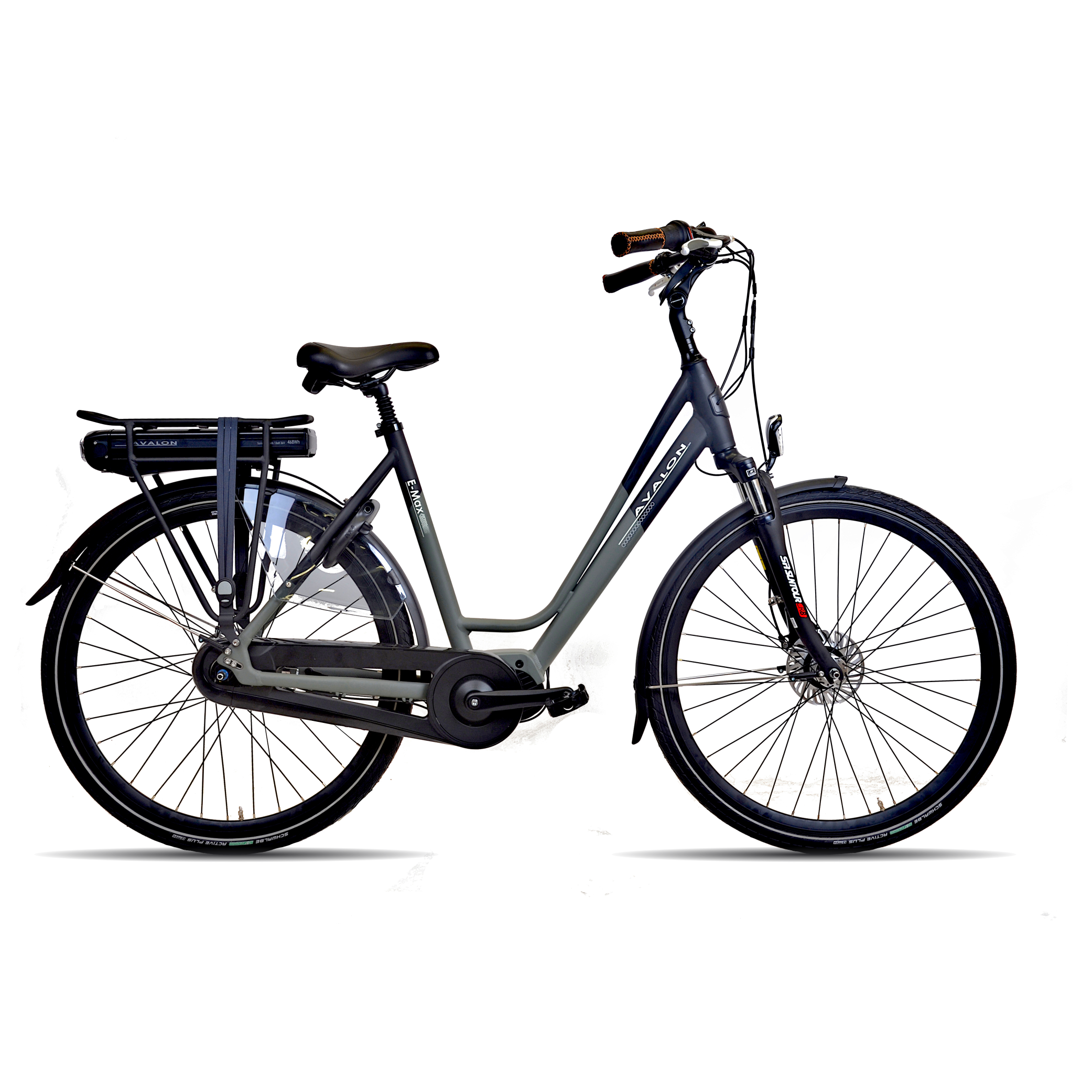 AVALON E-MAX N7 mat zwart/grijsgroen D54cm
