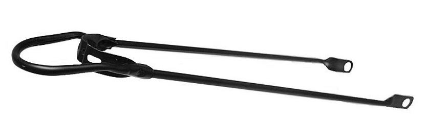 Barre de garde-boue pour vélo 28", noir mat à l'arrière, destinée entre autres au transport de vélos