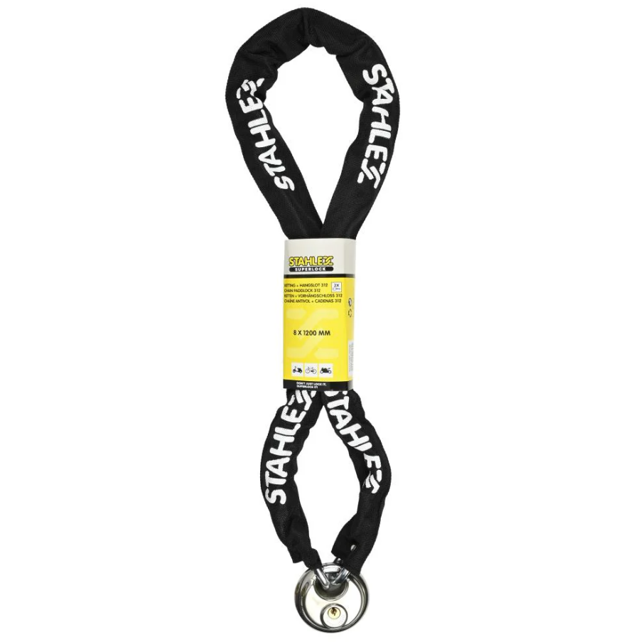 Chaîne + cadenas rond 312 8 x 1200 mm