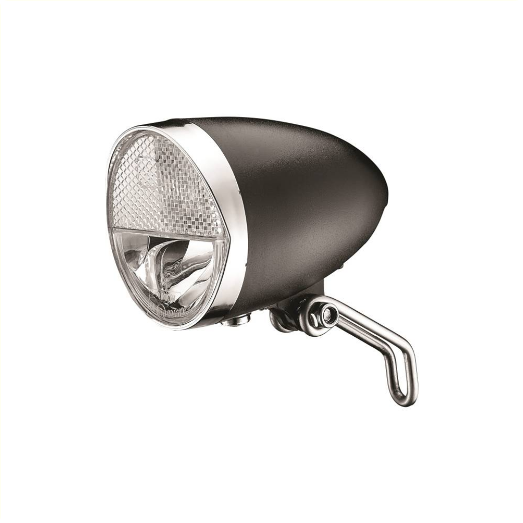 Lampe frontale Union LED Classico noire pour vélo électrique (6V-44V) UN4990E, 30 LUX. Homologuée K-1657