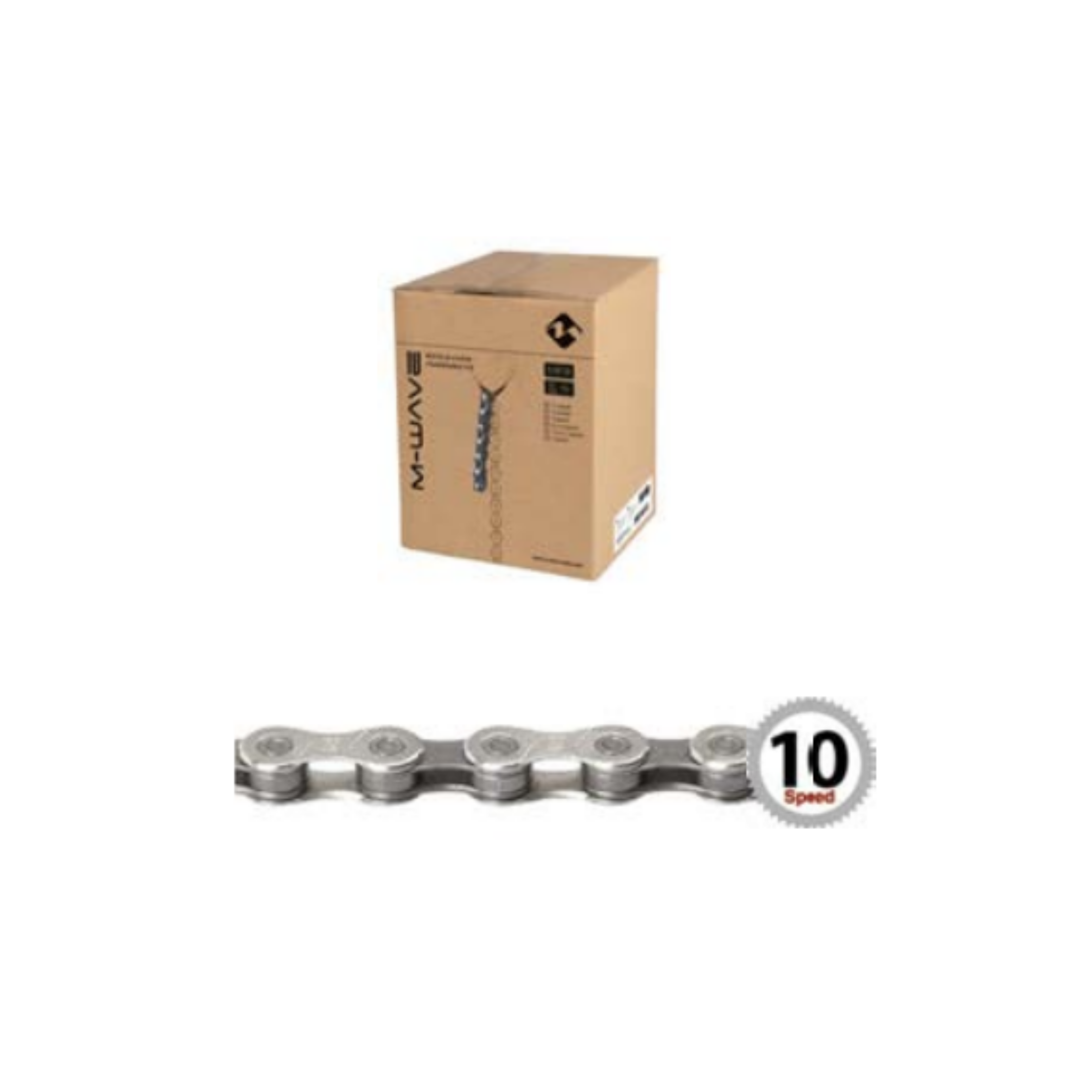 Chaîne M-Wave 10 vitesses 1/2x11/128, argent/gris. 15 m en rouleau, avec 10 maillons de connexion