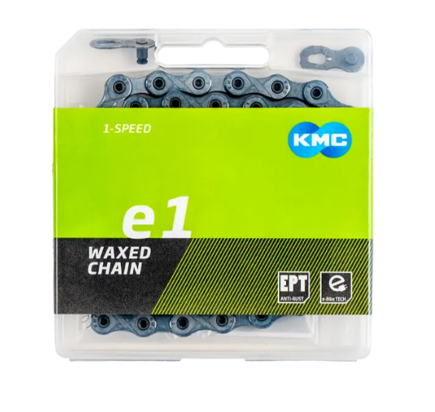 Chaîne KMC E1 EPT étroite 1/2x3/32, antirouille, 110 L mono vitesse