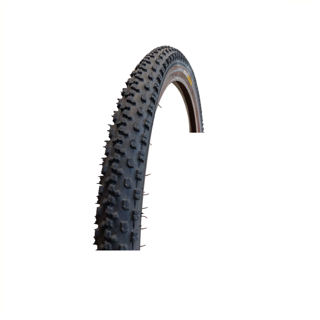 Vee Rubber Pneu extérieur, couche de protection en caoutchouc de 1,5 mm, noir/marron avec reflets, 26x2,00 ETRTO 50-559, chambre à air incluse